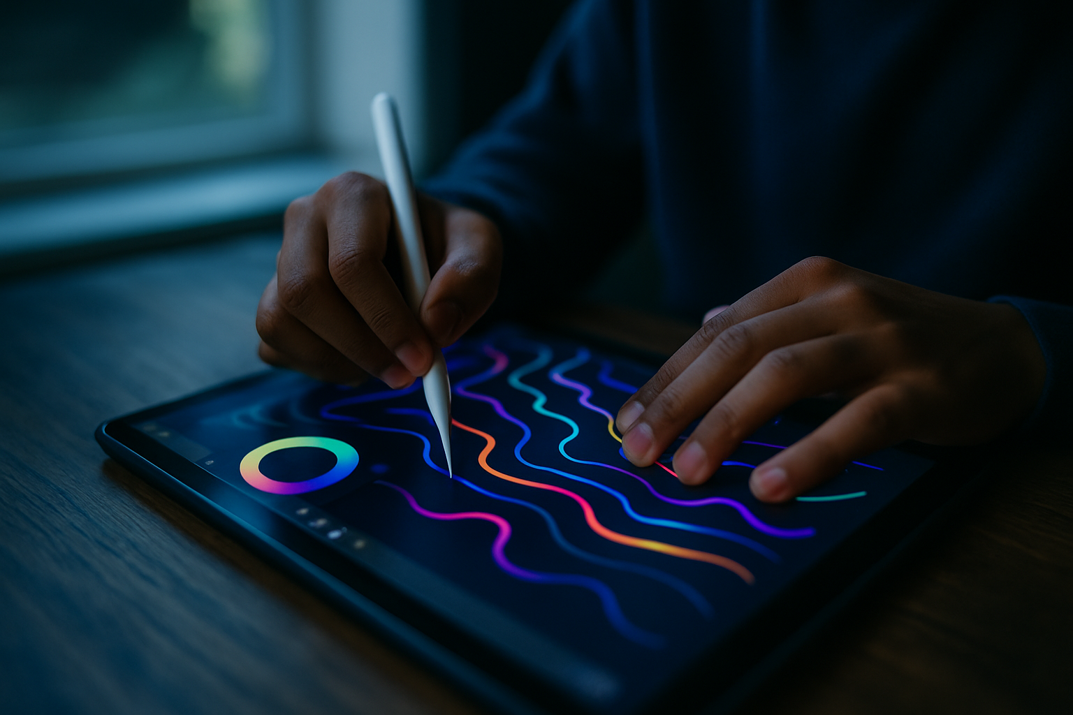 AI technology on tablet